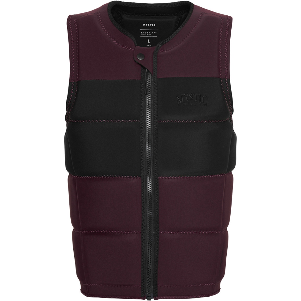 2026 Mystic Heren Peacock Front Zip Wake Impact Vest 35005.240227 - Oxblood Red